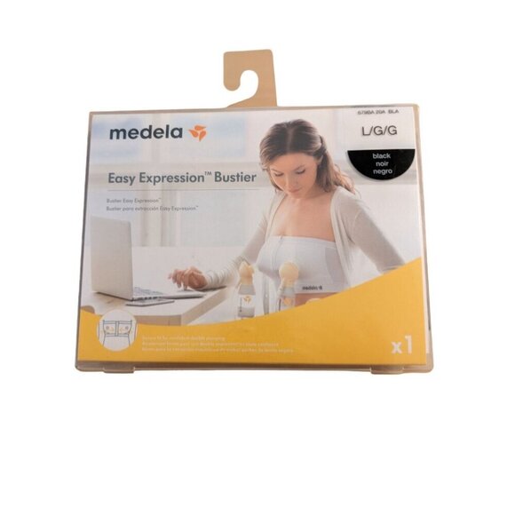 Medela Easy Expression Hands Free Pumping Bustier Size Large Black - Picture 1 of 6